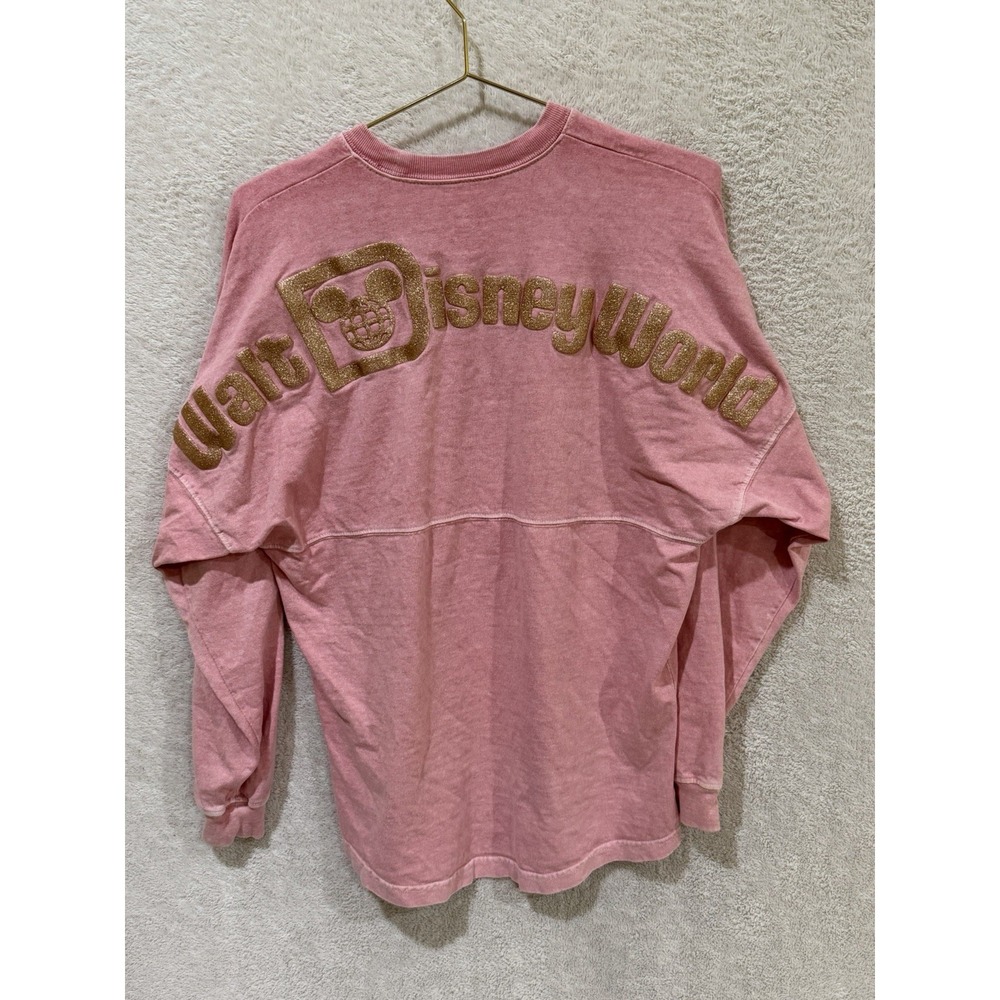 Disney Spirit Jersey Top Womens Extra Small Walt Disney World Pink Glitter Puff